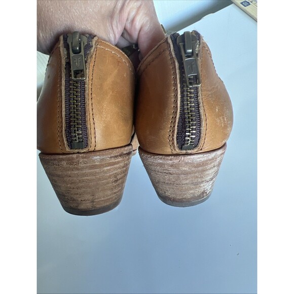 Frye Ray Huarache Tan Nude Woven Bootie Shootie Size 10 Western Boho Artsy - Picture 5 of 10